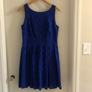 Royal Blue Lace A-Line Dress